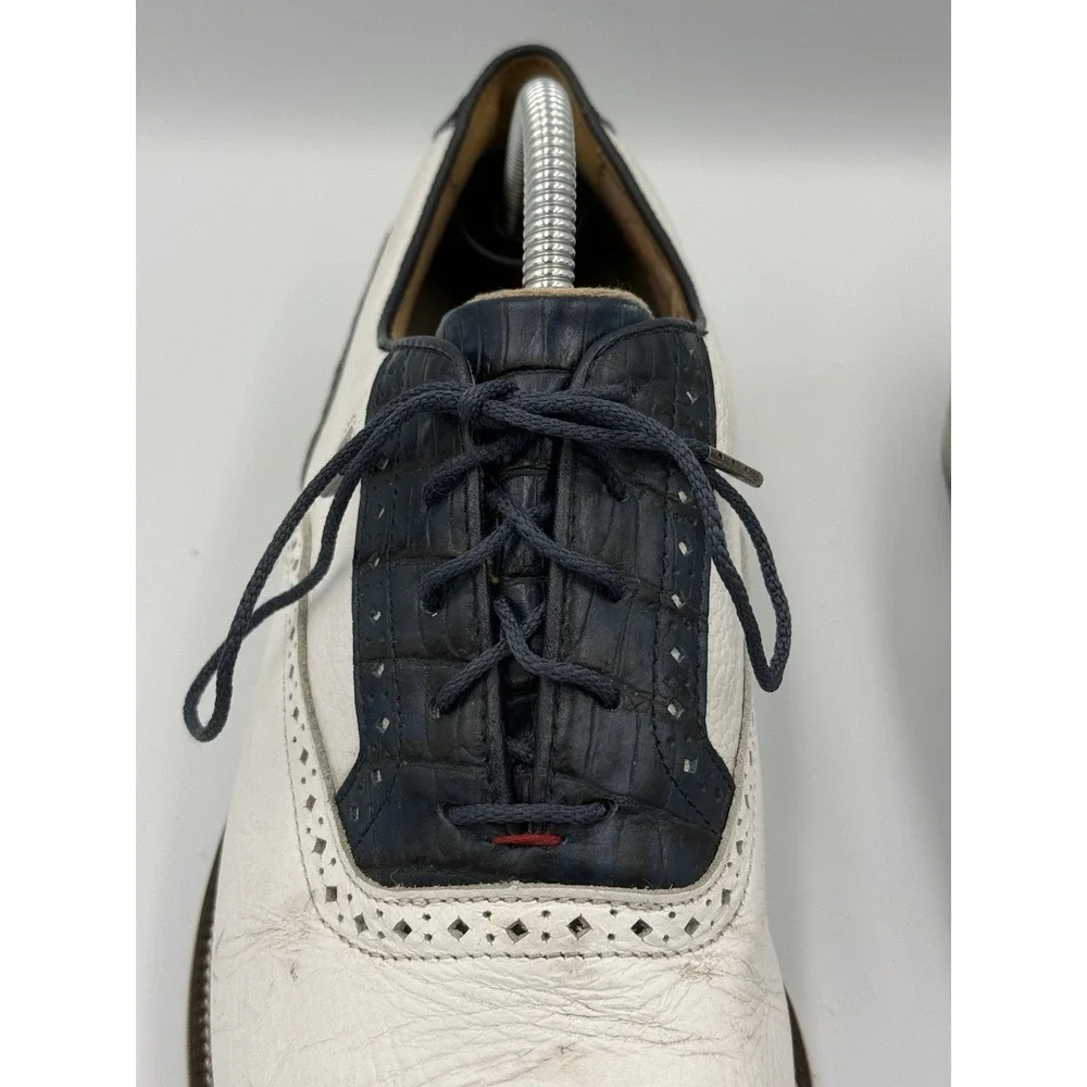 Foot Joy Premiere Dry Joys Golf Shoes Size 10M White/Blue Versatrax Soles
